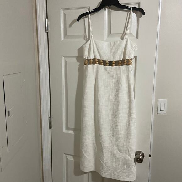 Antonio Melani Eos Crinkle Gauze Cut Out Beaded Square Neck Dress, Sz 4 -- NWT - Picture 4 of 13